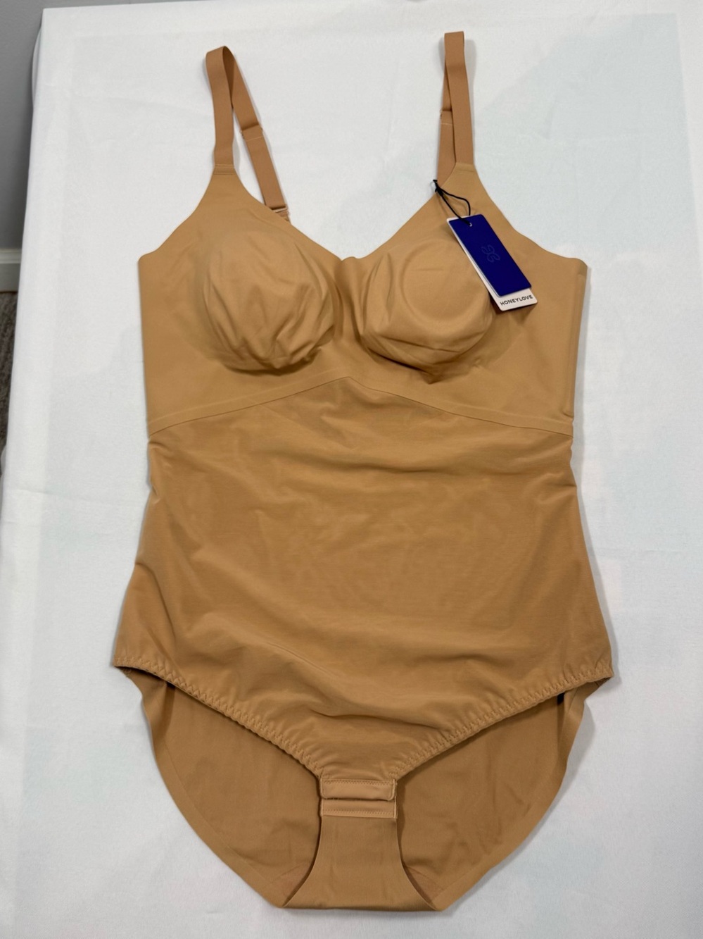Honeylove Cami Bodysuit 1X Tan Shapewear Compression Wireless